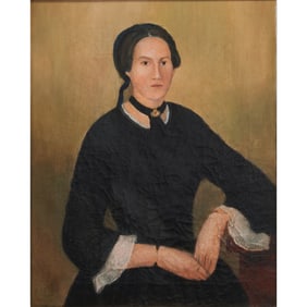 American School, Portrait of Woman, oil on canvas