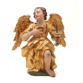 Italian Baroque Style Figure of a Kneeling Angel