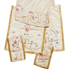 Five Continental Ecclesiastical Embroidered Silk Panels