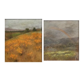 Grace Carpenter Hudson, Two Landscapes, oil