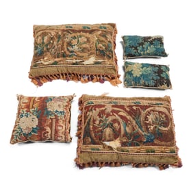 Five Flemish Tapestry Pillows