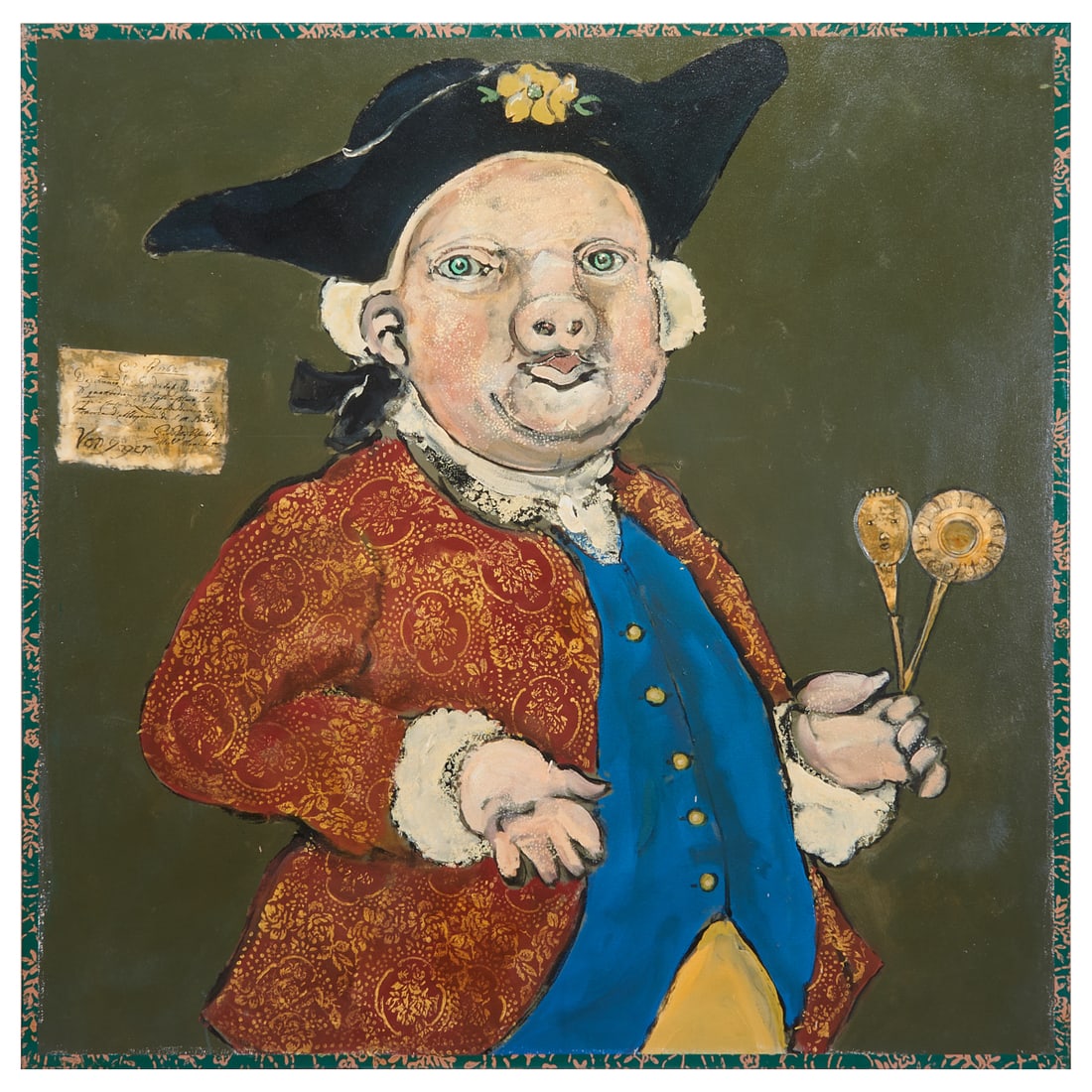 Ira Yeager, Pig George Washington, oil on canvas (1 of 4)