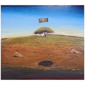 Jonathan Barbieri, Landscape with Landmine, oil