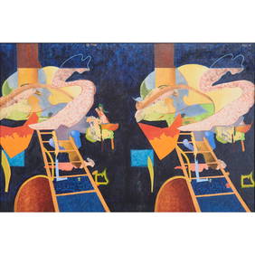 American School, Abstract, oil on cavnvas (1 of 5)