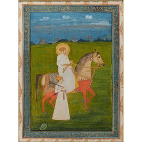 Mughal School Painting, Man on Horse