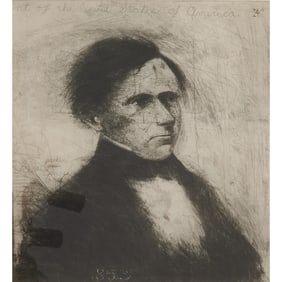 Christopher Brown, Portrait of Franklin Pierce, etching