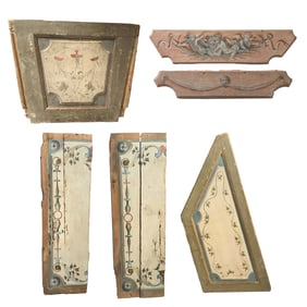 Italo Swiss Neoclassical Painted Room Panels