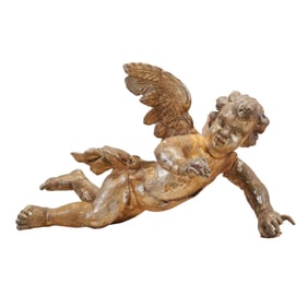 Italian Baroque Giltwood Putto