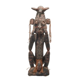 Papua New Guinea Carved and Painted Wood Male Figure