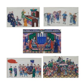 Five Framed Chinese Pith Paintings
