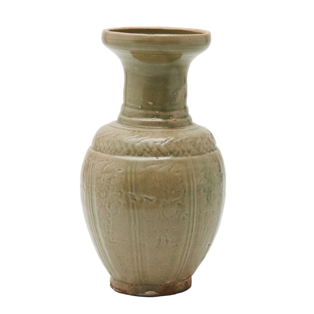 Chinese Yaozhou Celadon Baluster Vase (1 of 3)