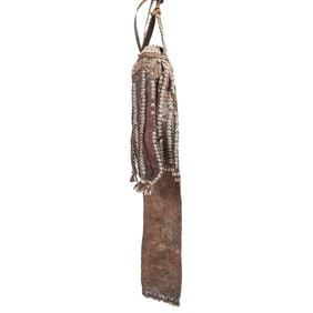 West African Leather Mask with Shells
