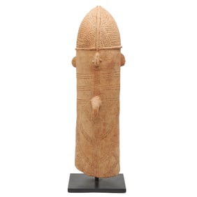 African Bura-Asinda Terracotta Phallic Funerary Urn