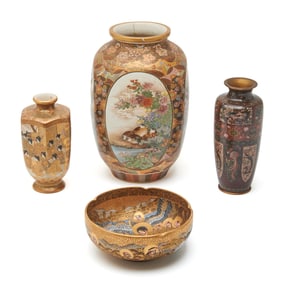 Japanese Satsuma and Cloisonne, Hododa and Ryozan