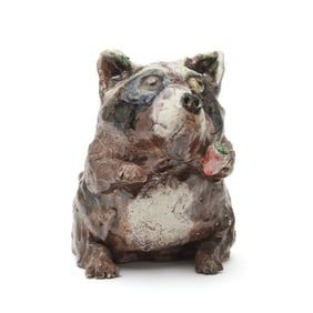 David Gilhooly, Raccoon, glazed ceramic