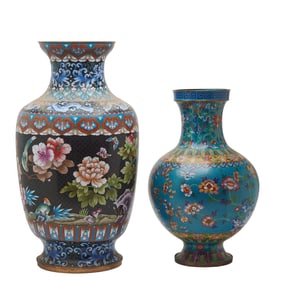 Two Large Chinese Cloisonne Vases