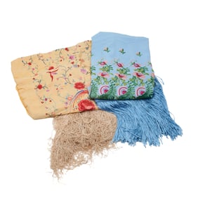 Two Chinese Embroidered Shawls