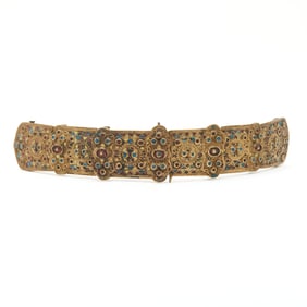 Russian Gilt Bronze and Enamel Semi Belt