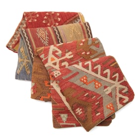 Four Kilim and Caucasian Bagface Mats now Pillow Cases