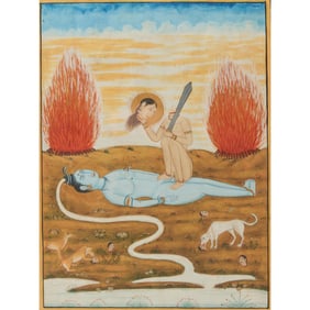 Indian Painted Miniature, Chinnamasta and Shiva