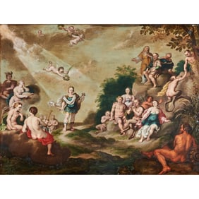 Flemish School, The Last Judgment, oil on enamel