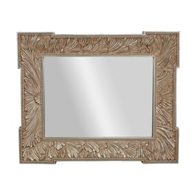 Large Baroque Style Carved and Silvered Mirror