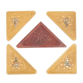 Tiffany Abalone Blotter Corners with Salesman Sample