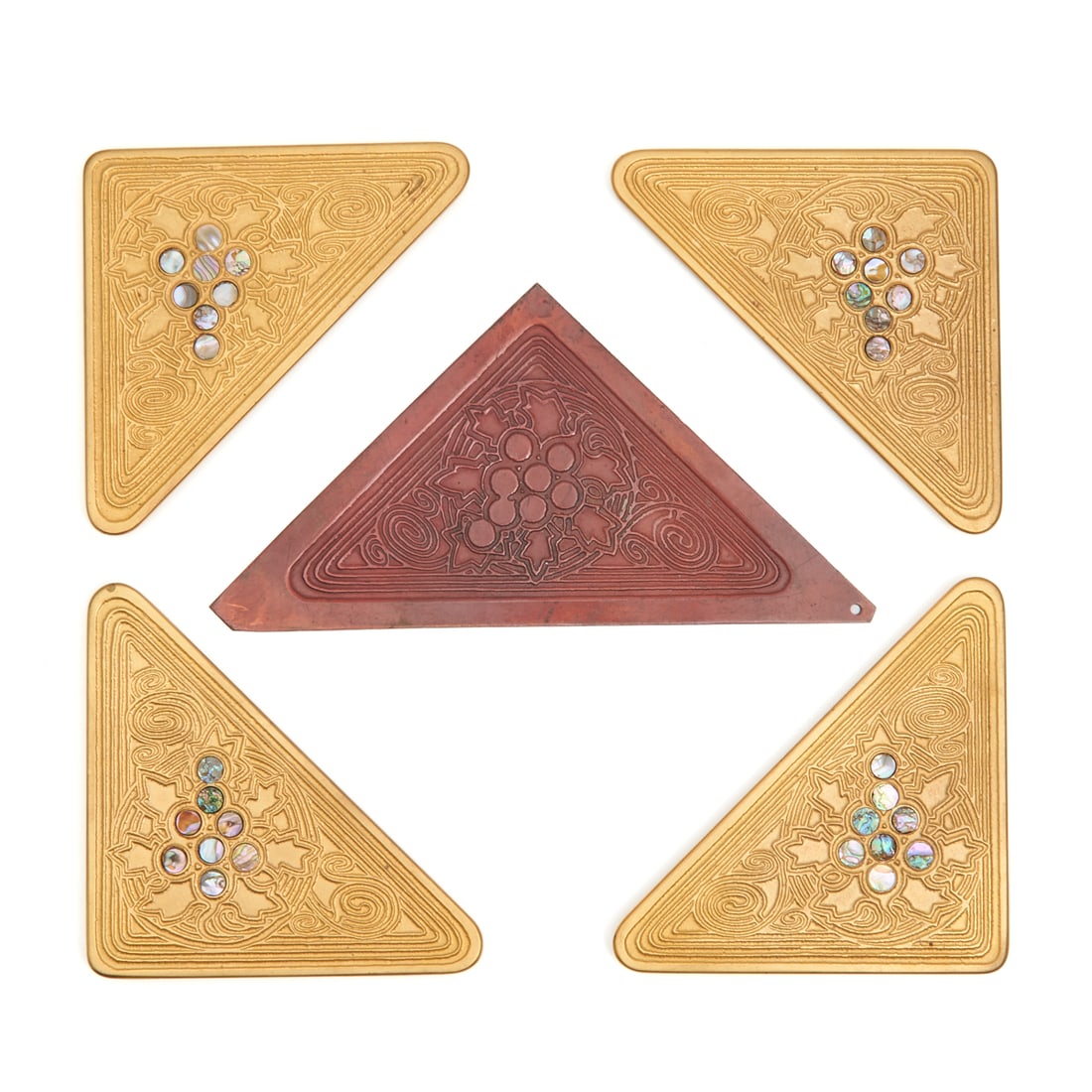 Tiffany Abalone Blotter Corners with Salesman Sample (1 of 5)