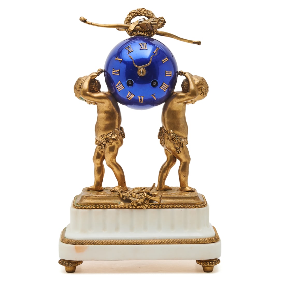 Napoleon III Style Gilt Bronze and Marble Globe Clock (1 of 4)