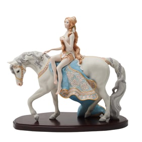 Cybis Bisque Porcelain Lady Godiva on Horse Figure