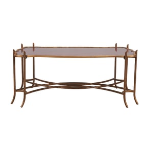 Chinoiserie Gilt Bronze and Red Lacquer Coffee Table