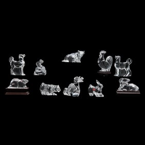 Collection Baccarat Crystal Chinese Zodiac Figures
