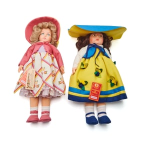 Two Lenci Dolls With Original Boxes