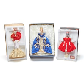 Three Special Edition Porcelain Barbies