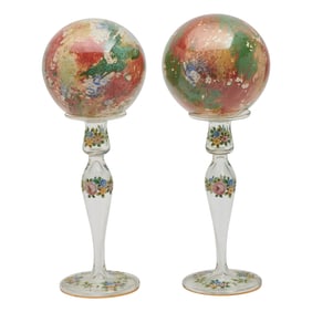 Pair of Witch Balls on Stands