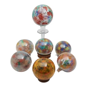 Seven Free Blown Glass Witch Balls