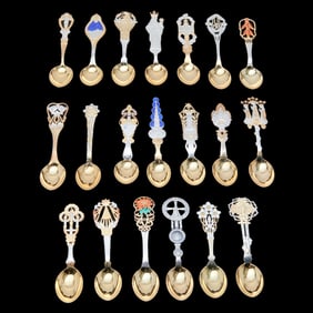 Collection of Michelsen Sterling Christmas Spoons