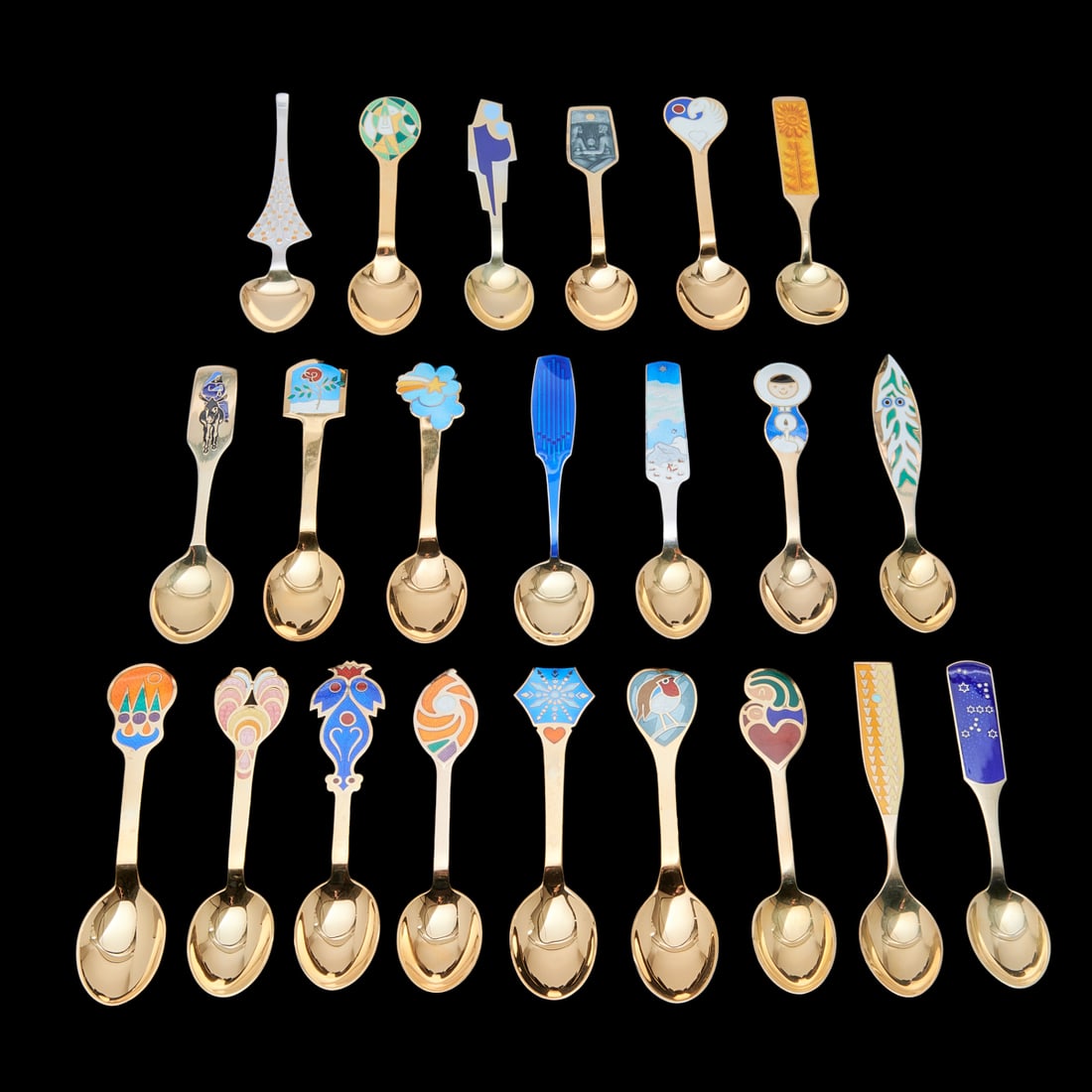 Collection of Michelsen Christmas Spoons, 1960-1981 (1 of 5)