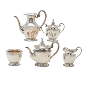 Shreve & Co. Chased Sterling Silver Tea and Coffee Set