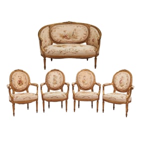 Louis XVI Style Giltwood Salon Suite