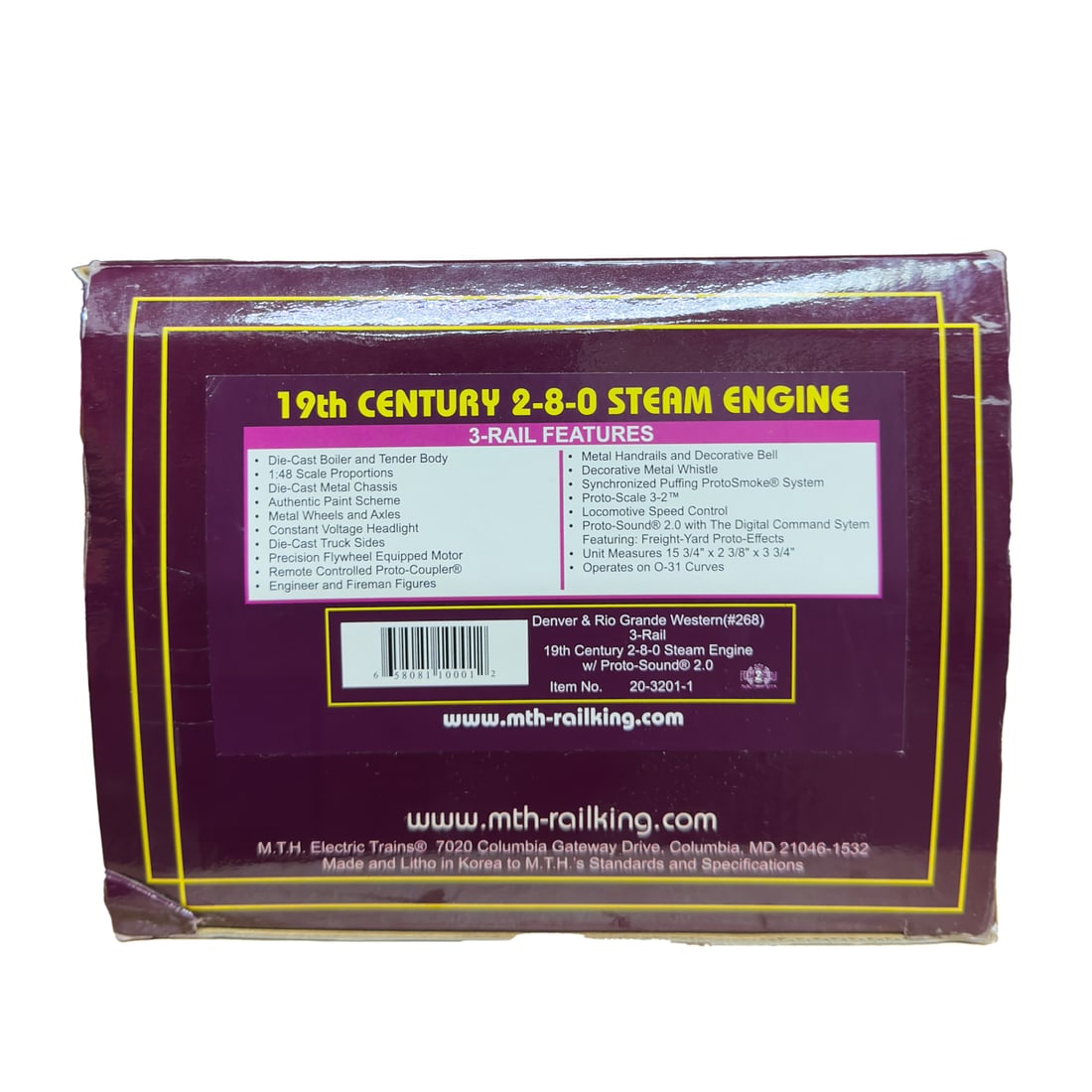 MTH 20-3201-1, 2-8-0 Steam Engine (1 of 1)