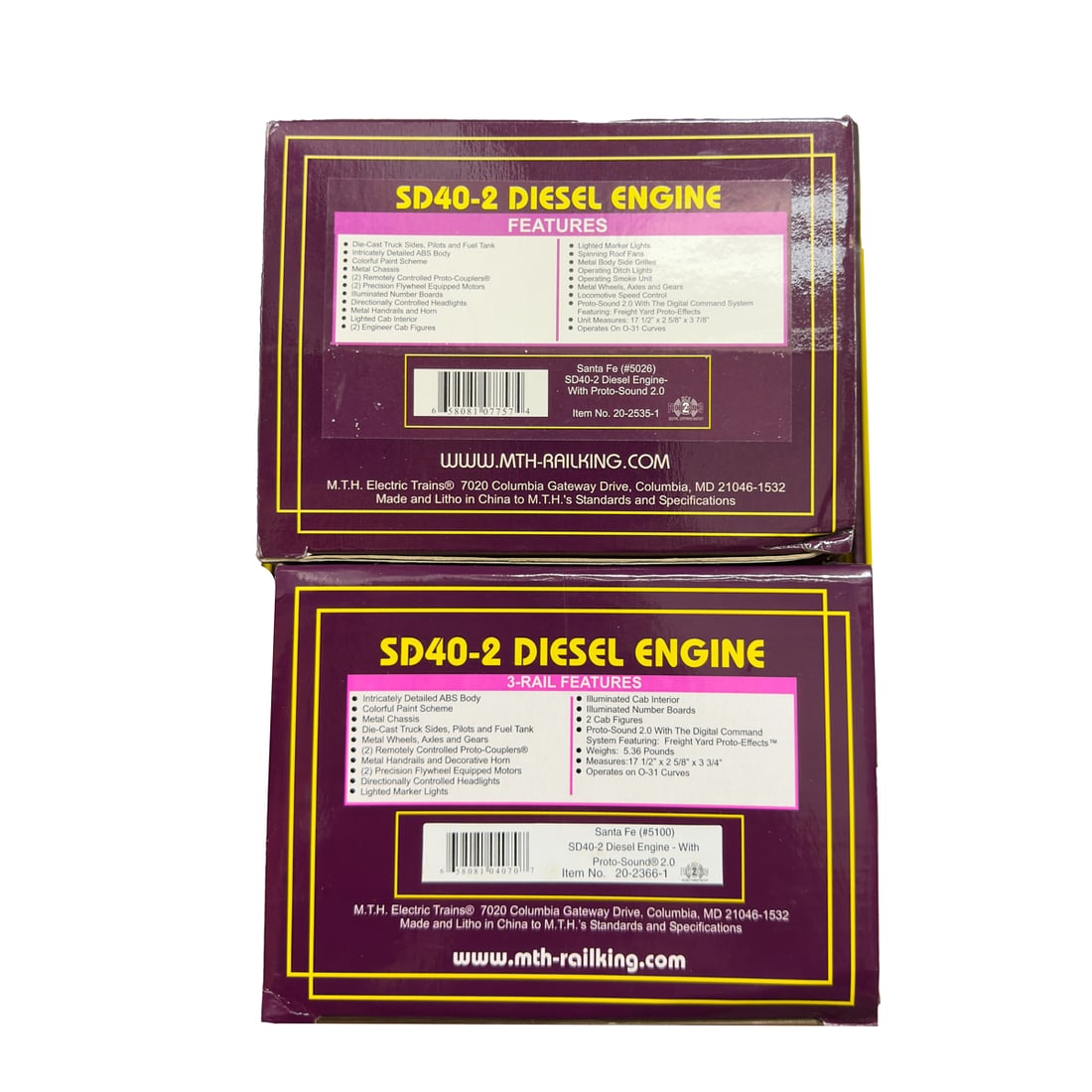 Mth 20-2366-1, Mth 20-2535-1 SD40 Diesel Engines (1 of 1)