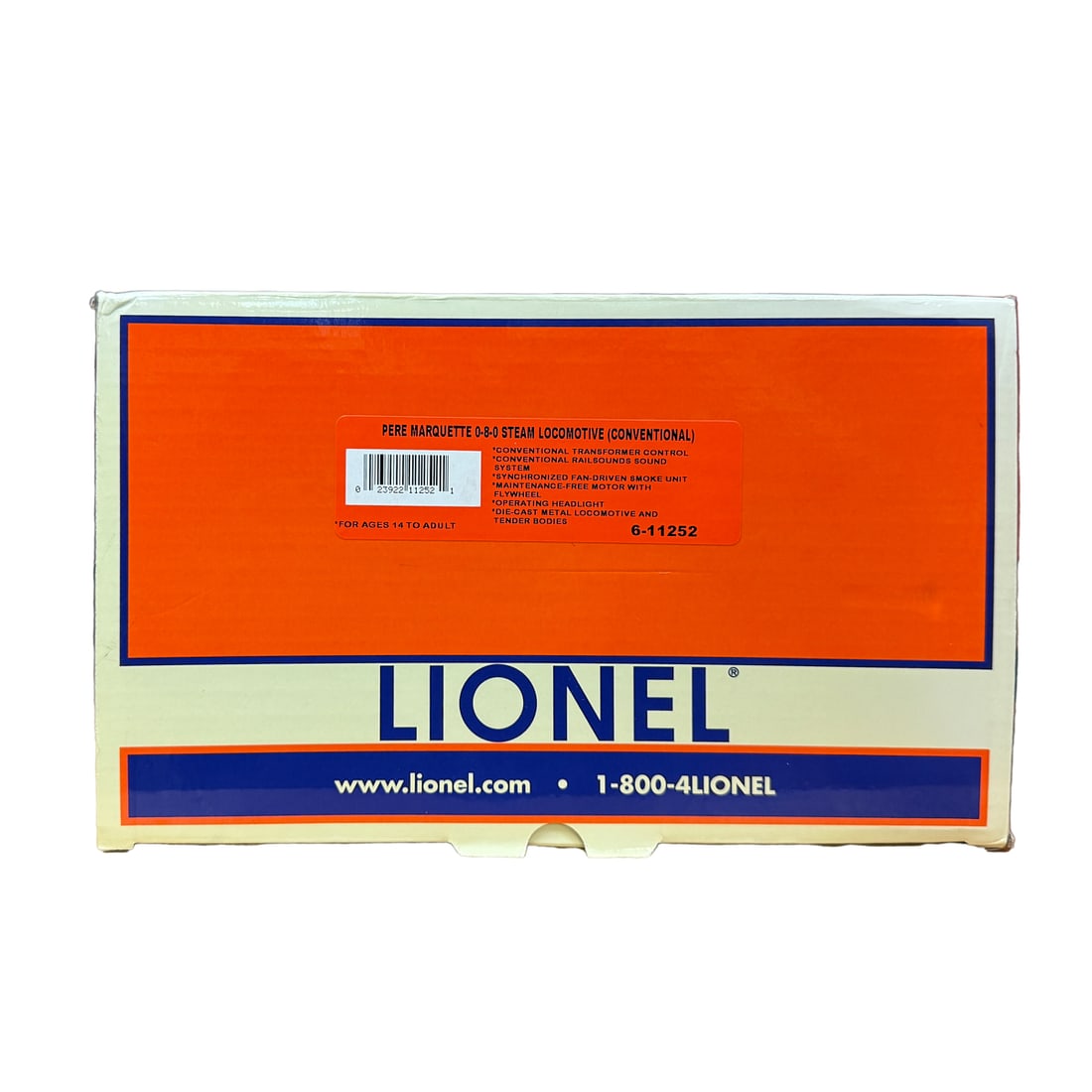 Lionel 6-11252 Pere Marquette 0-8-0 Steam Locomotive: Lionel 6-11252 Pere Marquette 0-8-0 Steam Locomotive. Condition: Very light wear to box, minor discoloration.