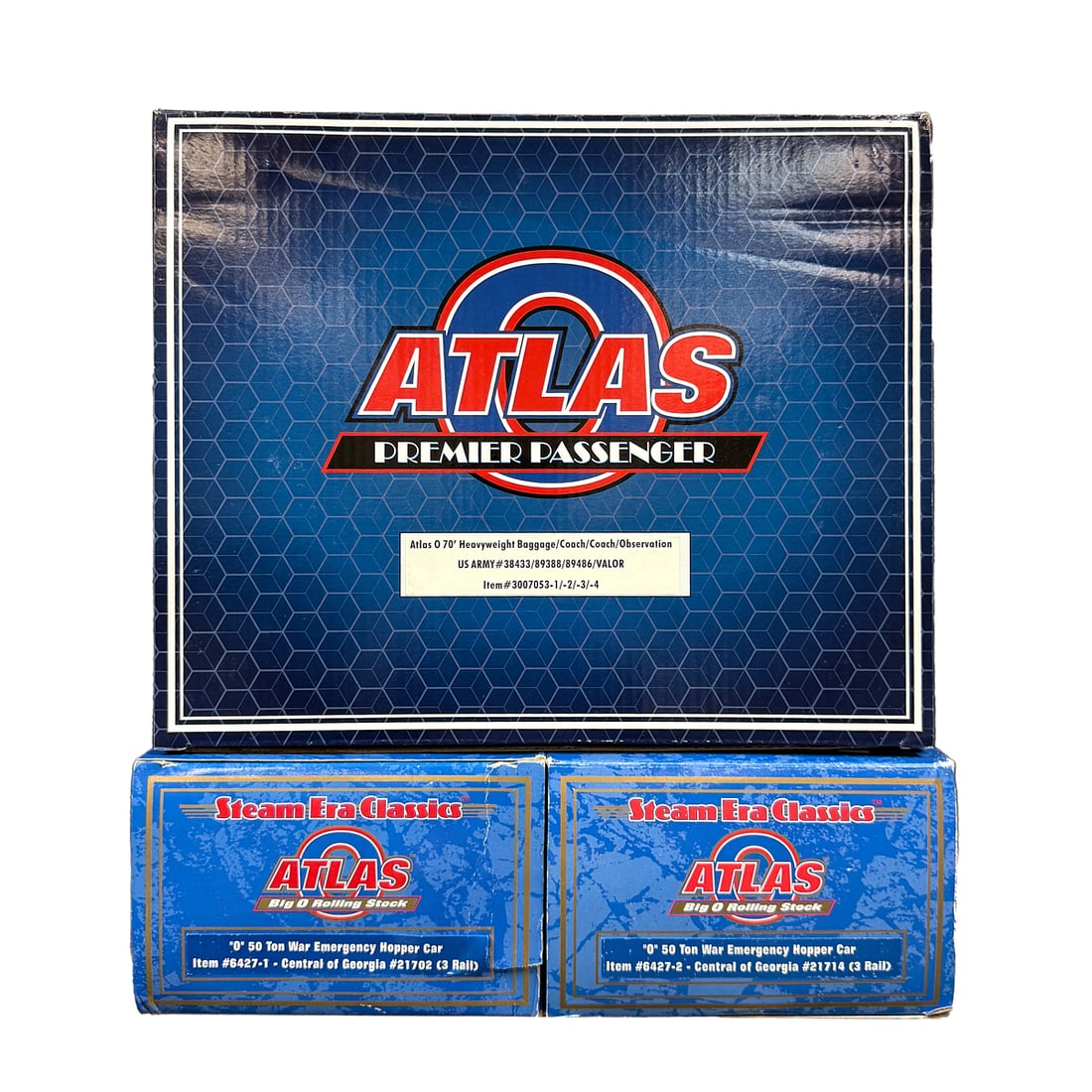 Atlas 4-Car US Army Passenger Set and Two War Hoppers (1 of 1)