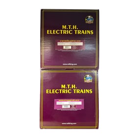 Two MTH 6 Car Flat and Hopper Car Sets