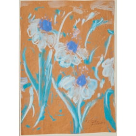 Sybil Gibson, Flowers, watercolor on paper