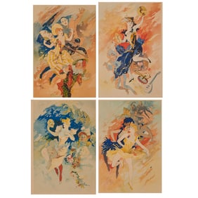 Jules Cheret, four lithographs