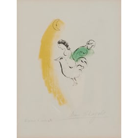 Marc Chagall, Le Coq au Croissant, color lithograph