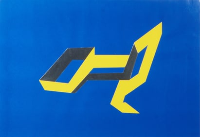 Beverly Pepper, Blue, Yellow, and Silver, collage