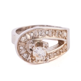 Diamond, 14k White Gold Ring.